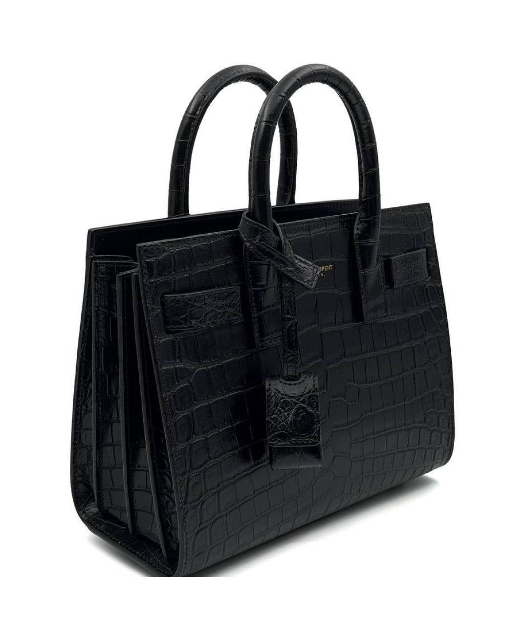 SAINT LAURENT Черная кожаная сумка через плечо, фото 3