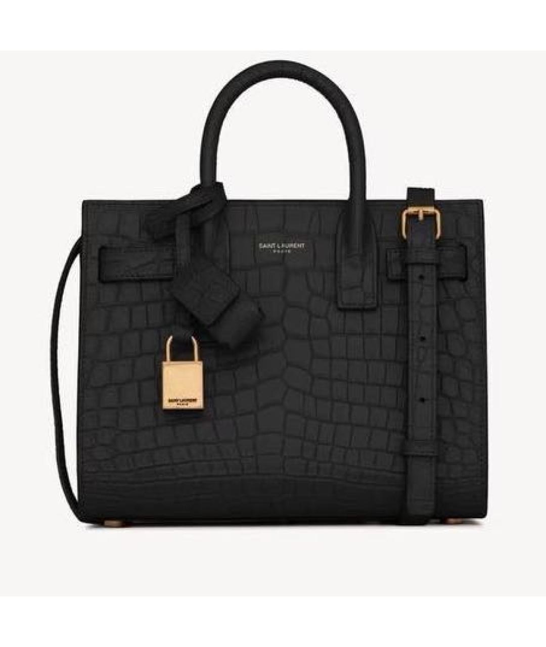 SAINT LAURENT Черная кожаная сумка через плечо, фото 6