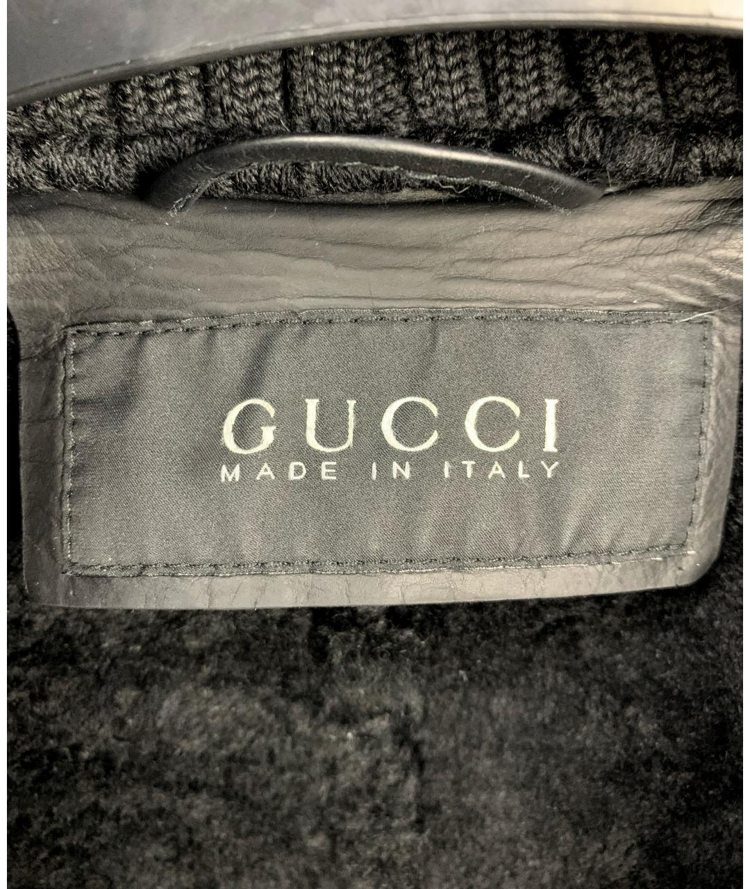 GUCCI Черная кожаная дубленка/шуба, фото 4