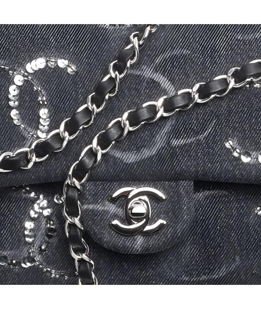 CHANEL Серая деним сумка через плечо, фото 2