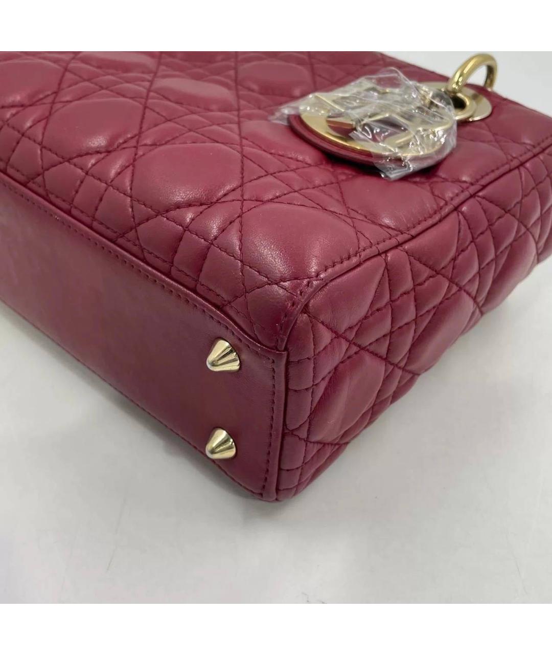 CHRISTIAN DIOR Розовая кожаная сумка с короткими ручками, фото 6