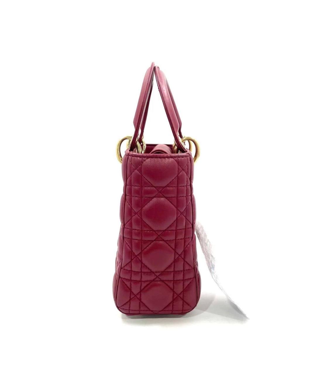 CHRISTIAN DIOR Розовая кожаная сумка с короткими ручками, фото 3