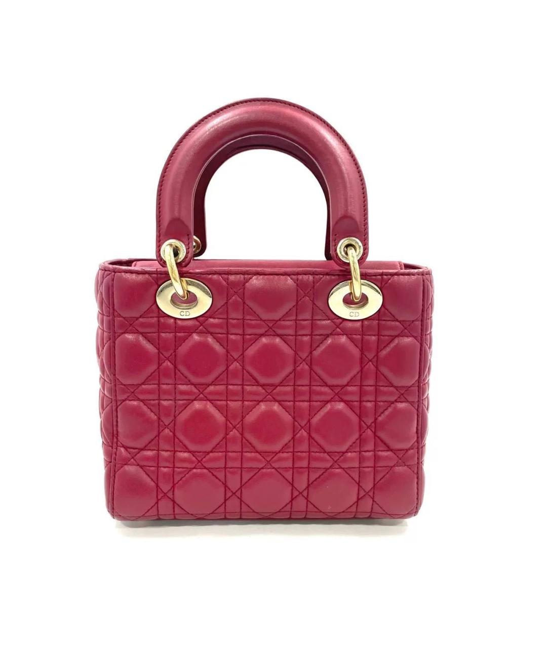 CHRISTIAN DIOR Розовая кожаная сумка с короткими ручками, фото 8