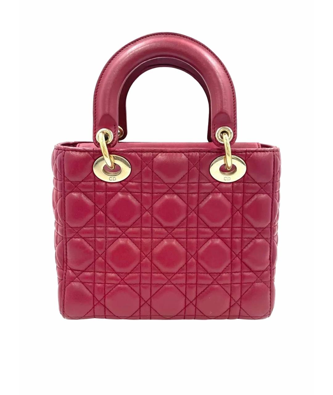 CHRISTIAN DIOR Розовая кожаная сумка с короткими ручками, фото 1