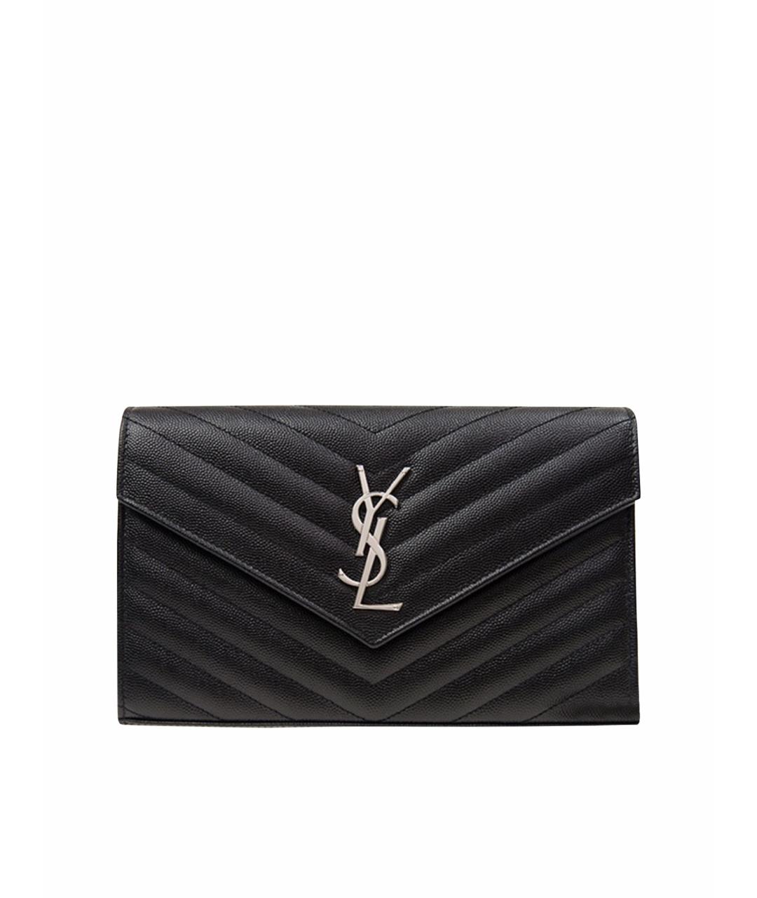 SAINT LAURENT Черная кожаная сумка через плечо, фото 1