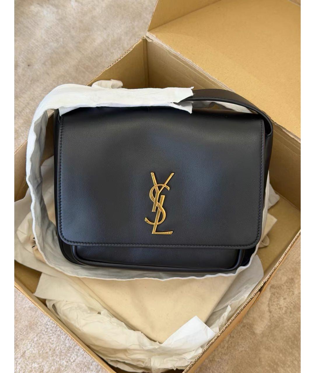 SAINT LAURENT Черная кожаная сумка через плечо, фото 3