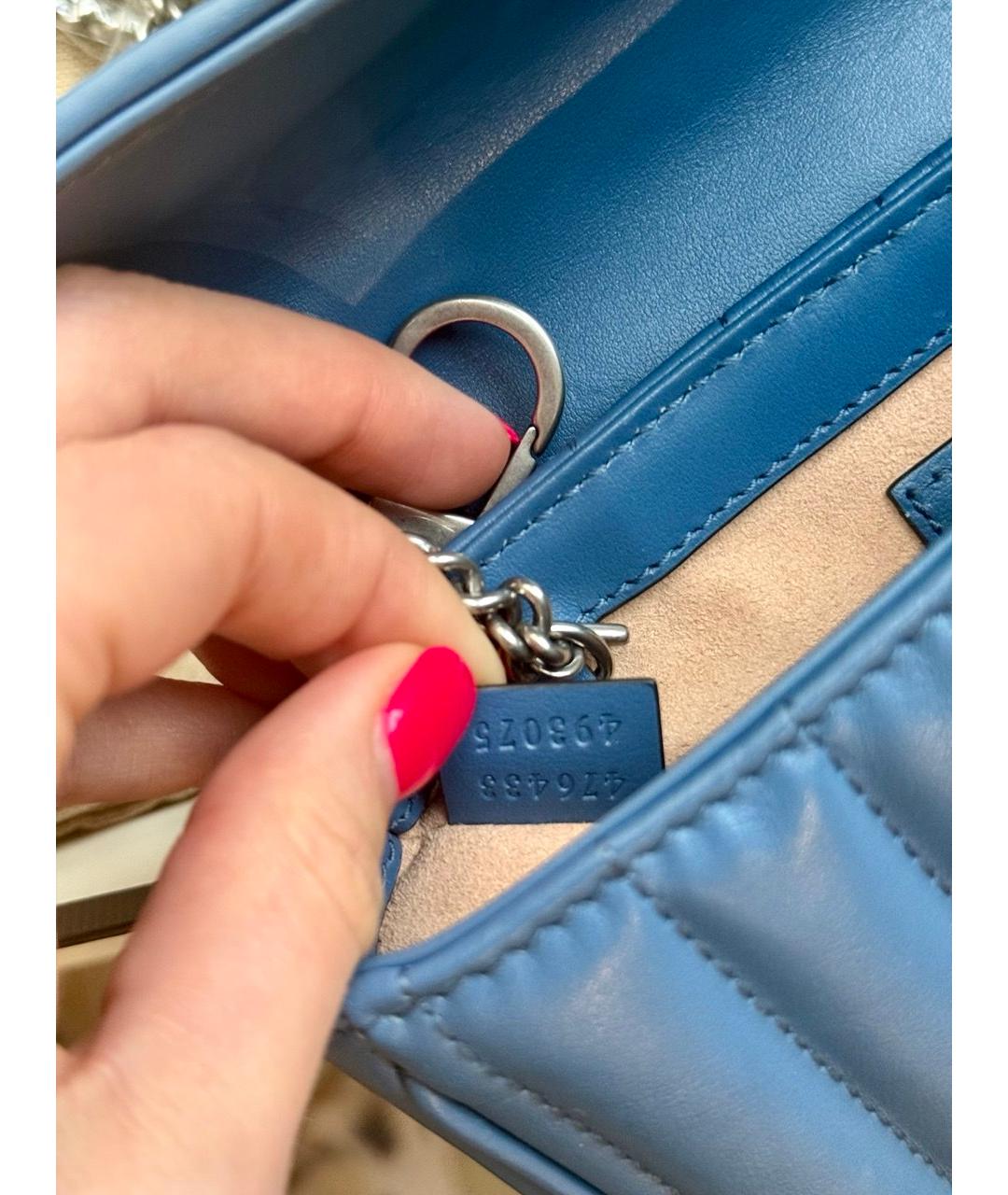 GUCCI Синяя кожаная сумка через плечо, фото 6
