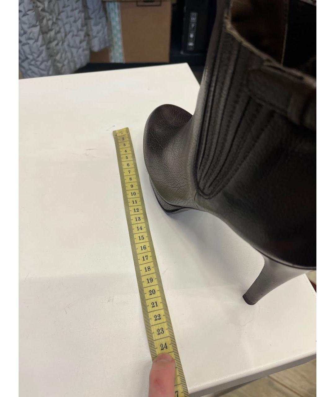 BOTTEGA VENETA Коричневые кожаные ботильоны, фото 3