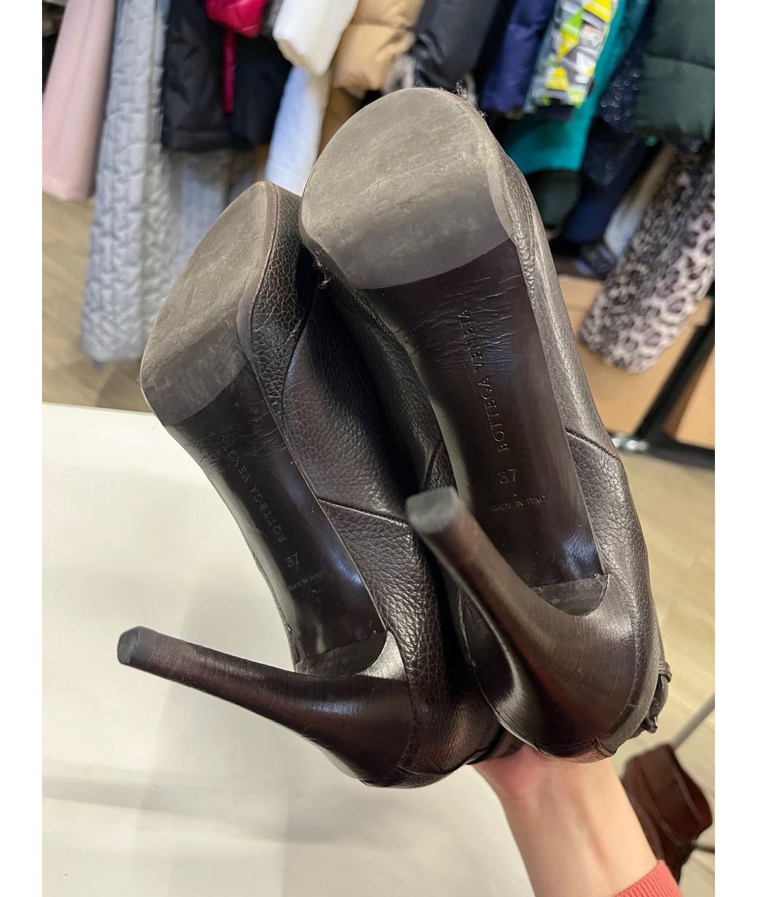 BOTTEGA VENETA Коричневые кожаные ботильоны, фото 7