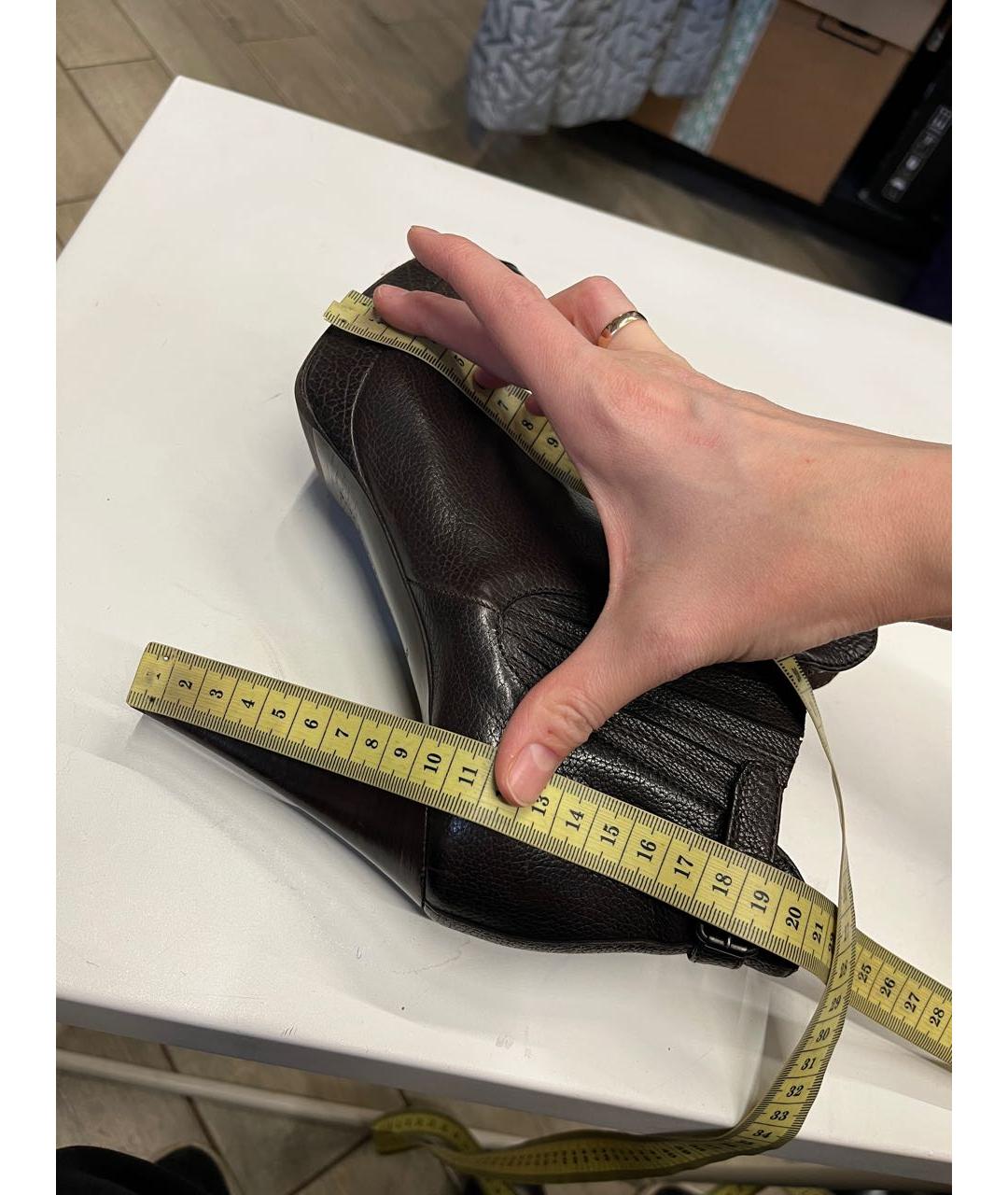 BOTTEGA VENETA Коричневые кожаные ботильоны, фото 4