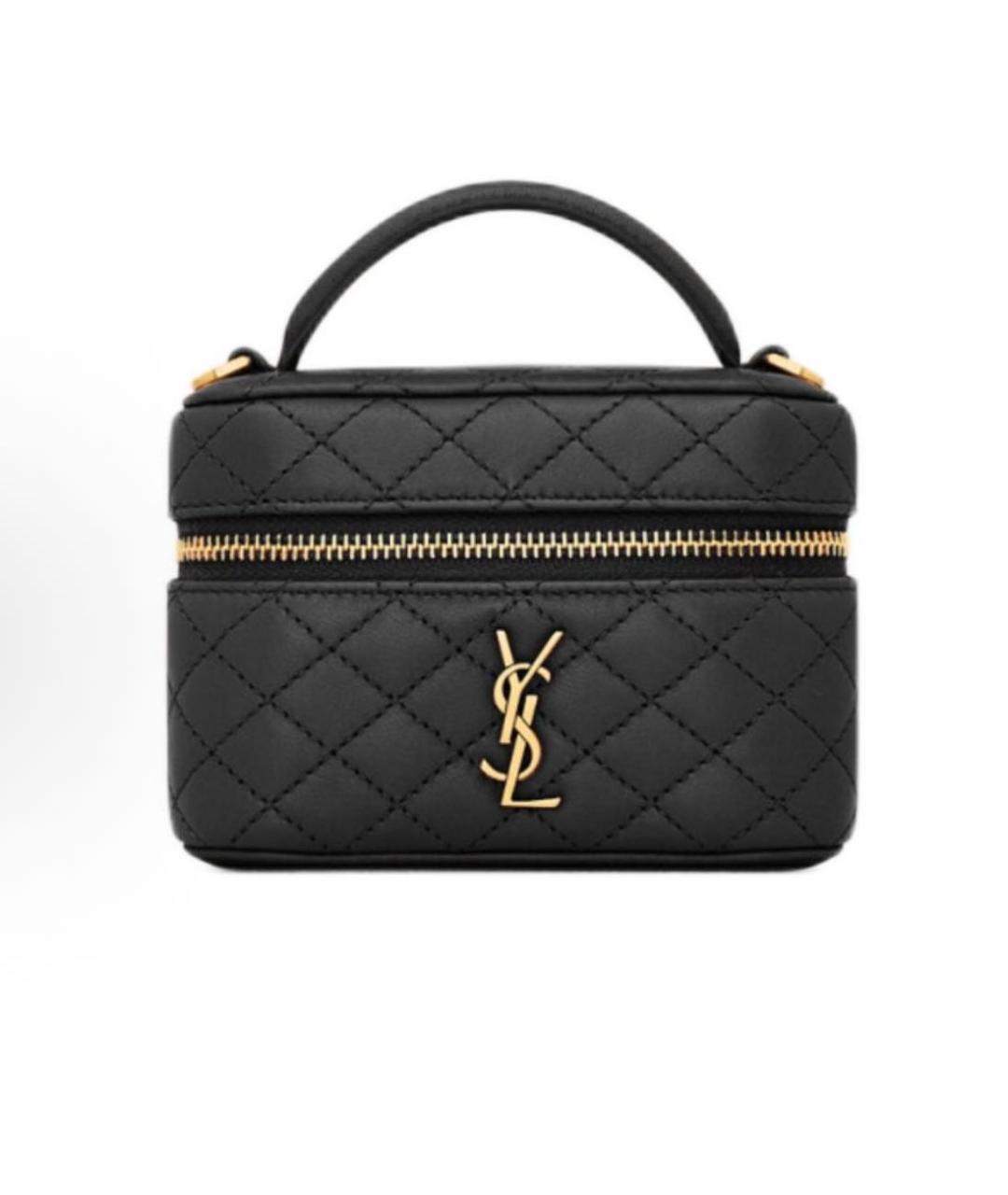 SAINT LAURENT Черная кожаная сумка через плечо, фото 4