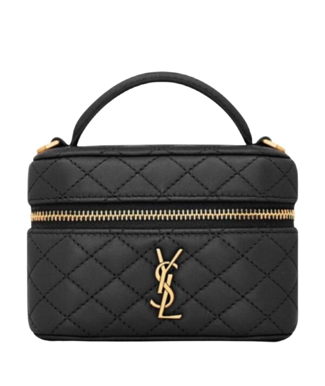 SAINT LAURENT Черная кожаная сумка через плечо, фото 1