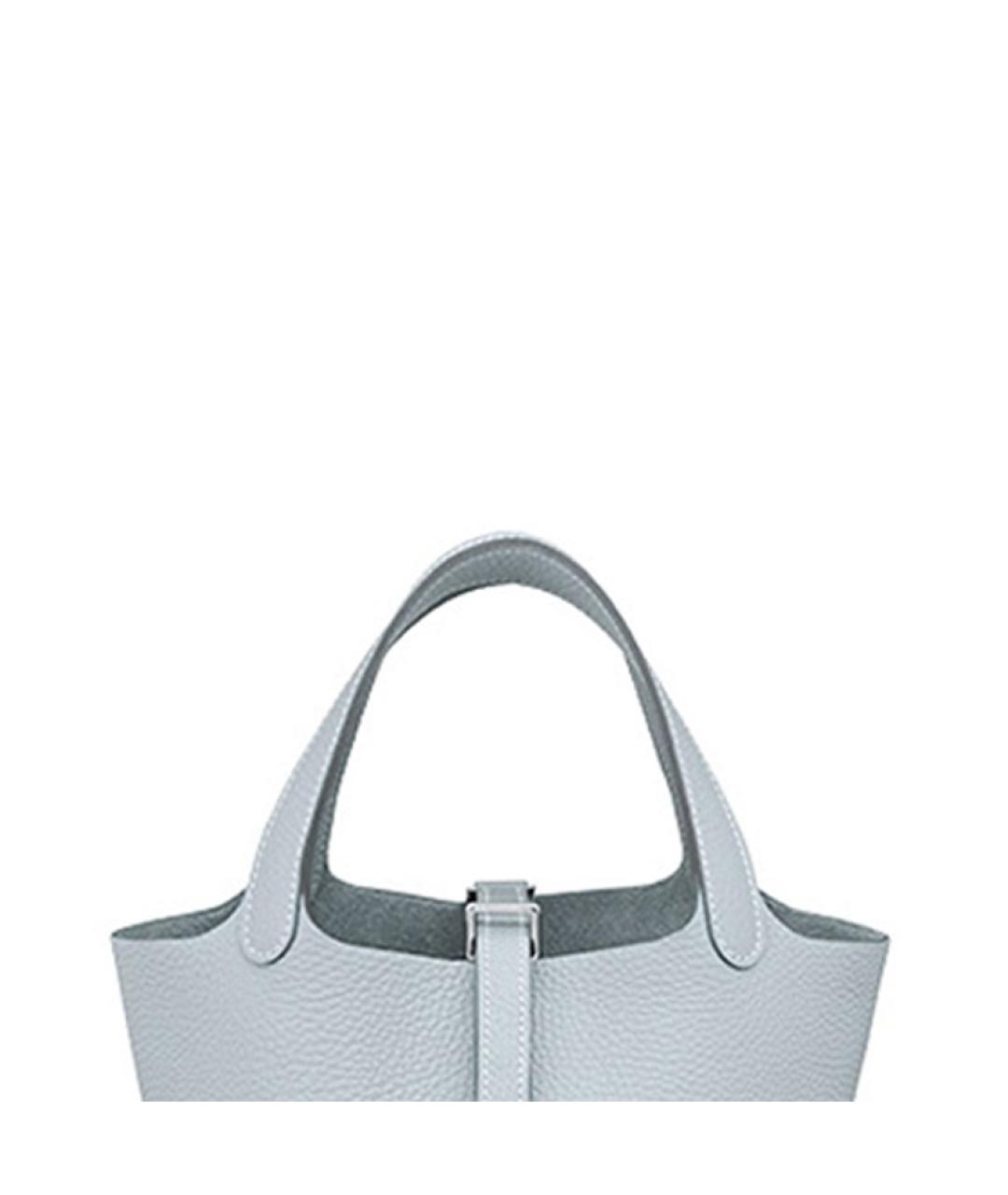 HERMES Голубая кожаная сумка через плечо, фото 5