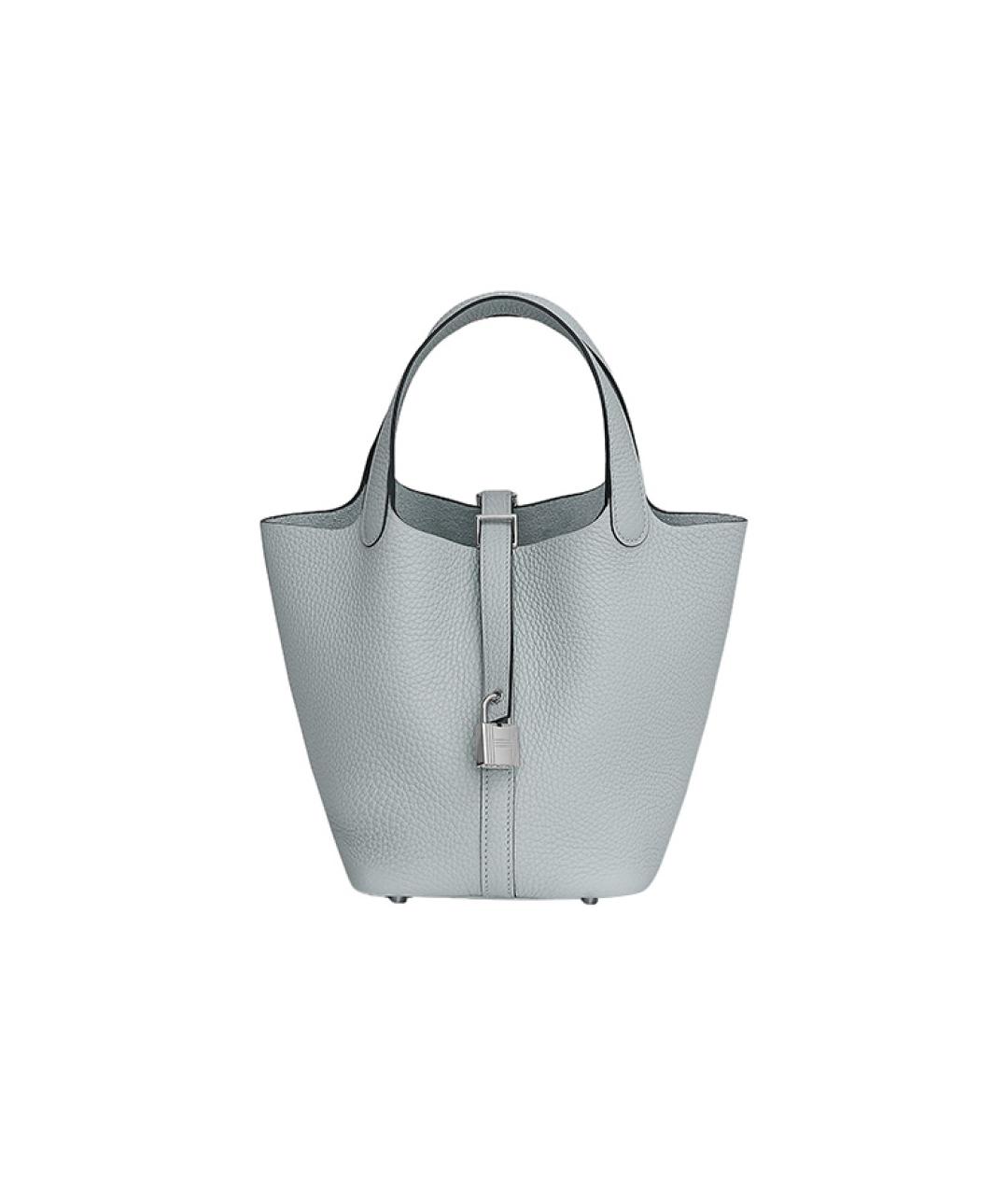 HERMES Голубая кожаная сумка через плечо, фото 6