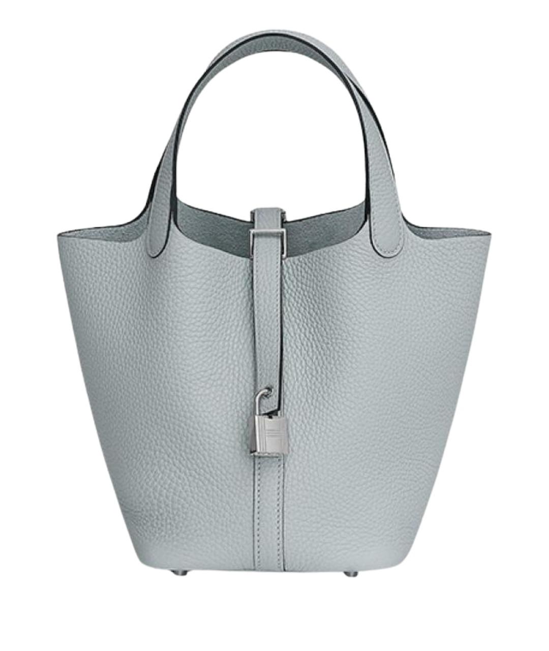 HERMES Голубая кожаная сумка через плечо, фото 1