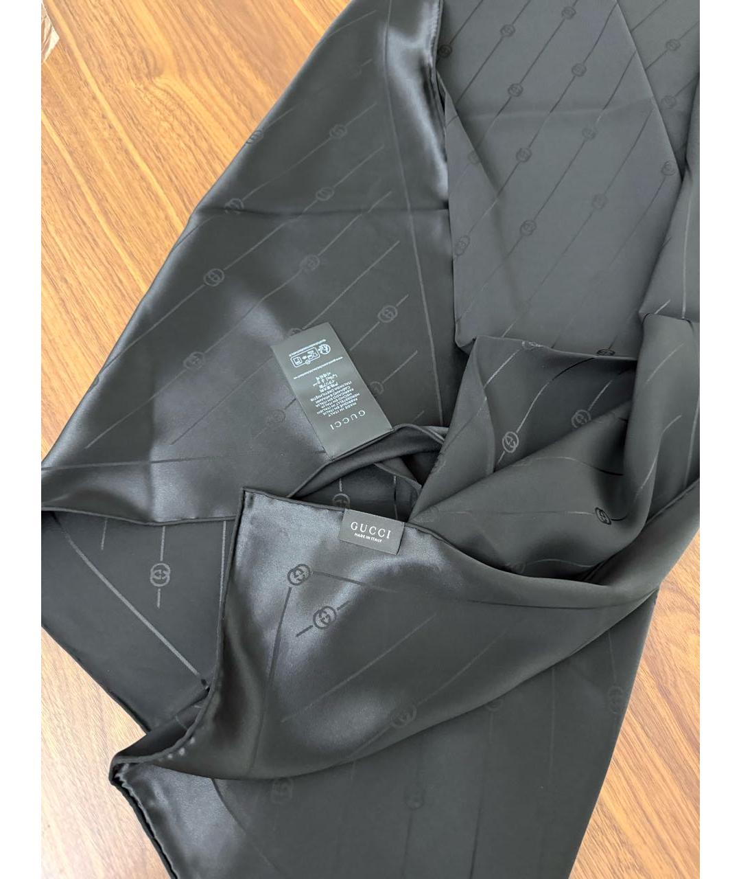 GUCCI Коричневый шелковый платок, фото 3