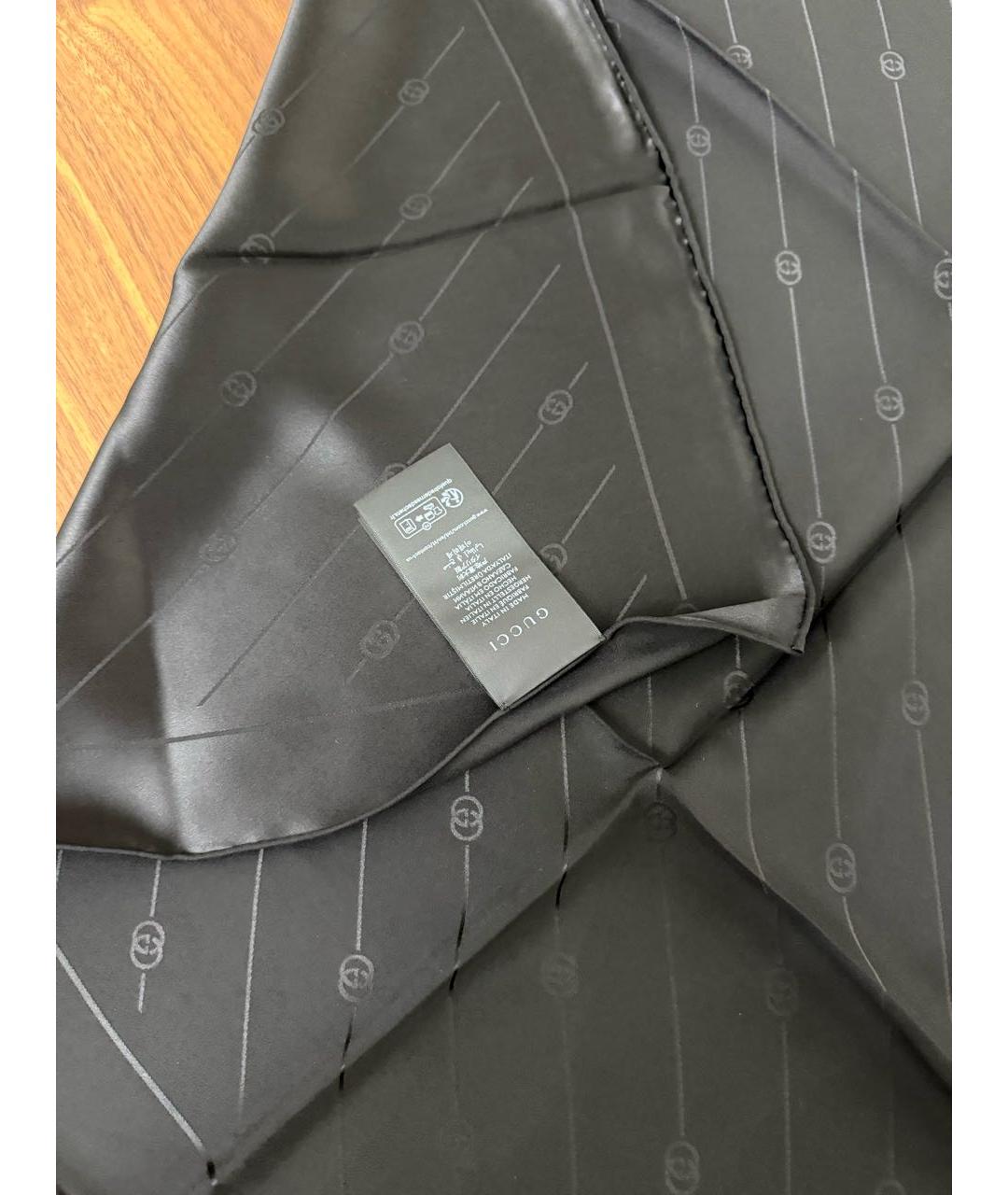 GUCCI Коричневый шелковый платок, фото 2