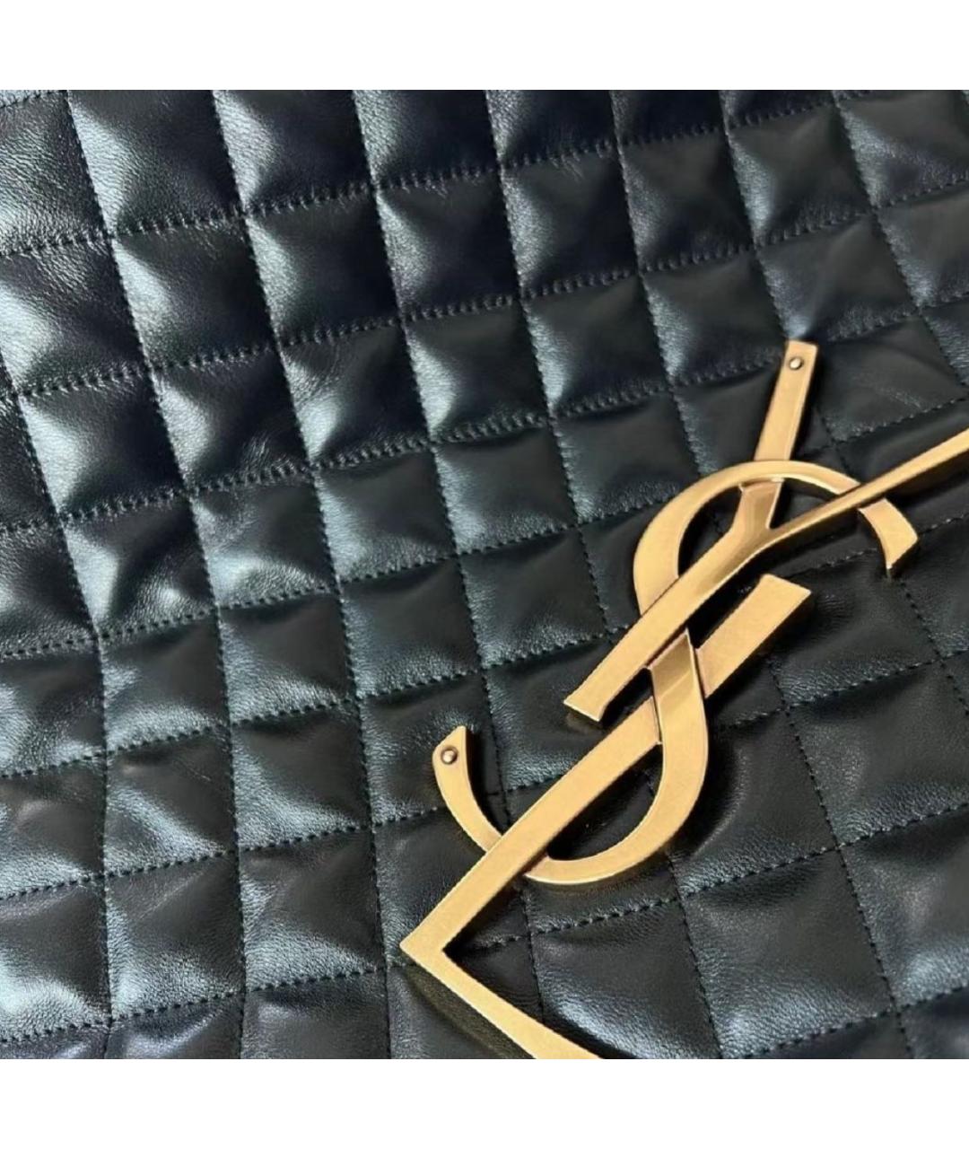 SAINT LAURENT Черная кожаная сумка тоут, фото 4