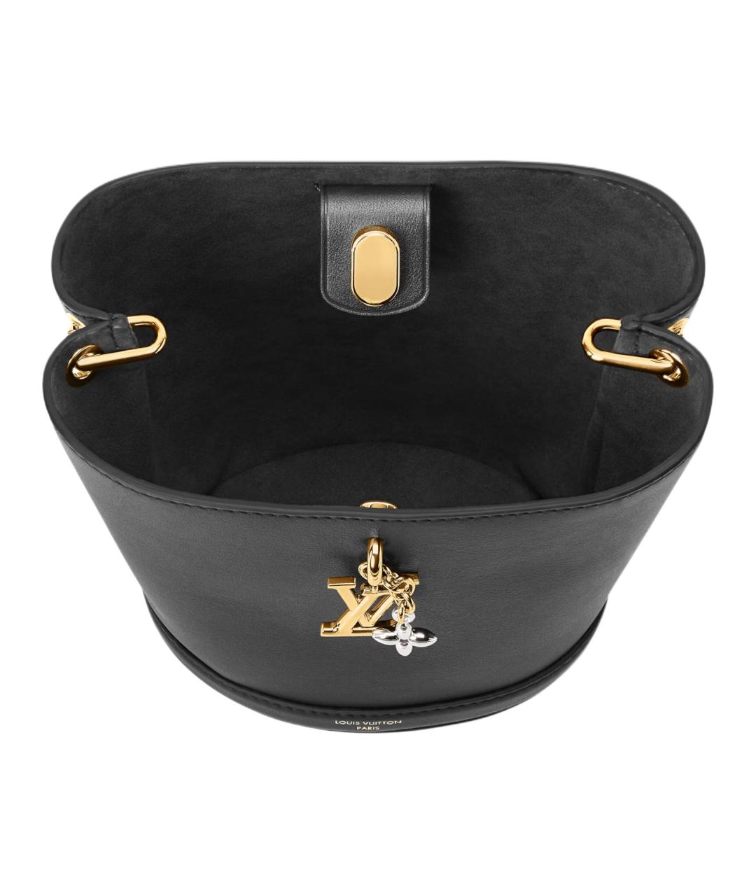 LOUIS VUITTON Черная кожаная сумка через плечо, фото 4