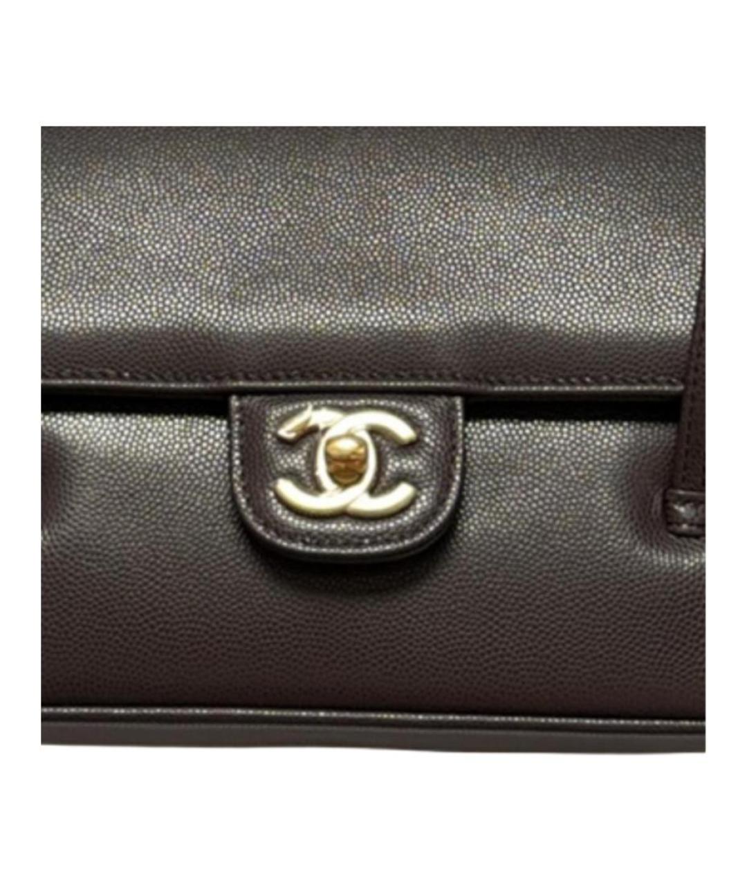 CHANEL Коричневая кожаная сумка через плечо, фото 4