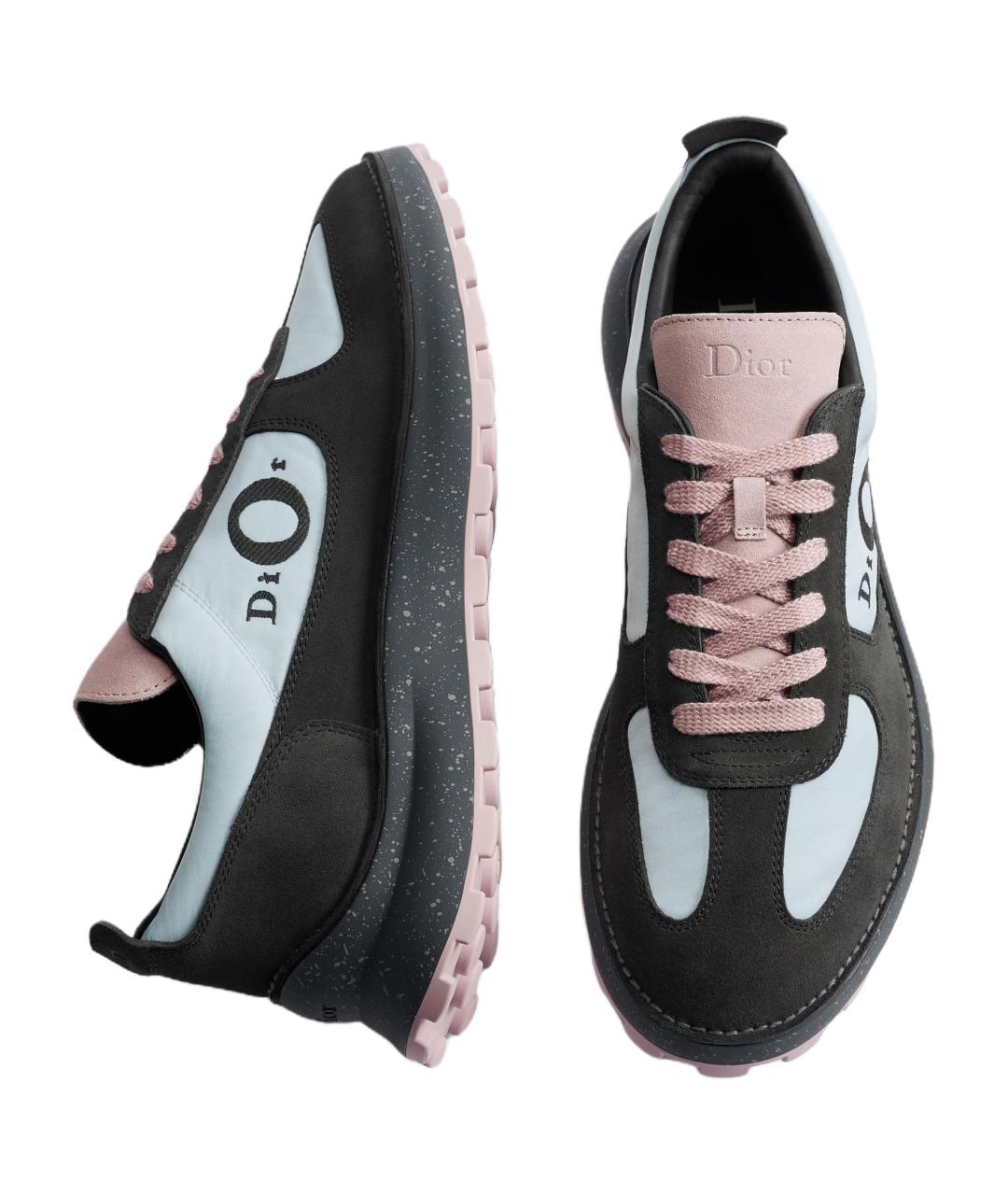 CHRISTIAN DIOR Серые кожаные низкие кроссовки / кеды, фото 3