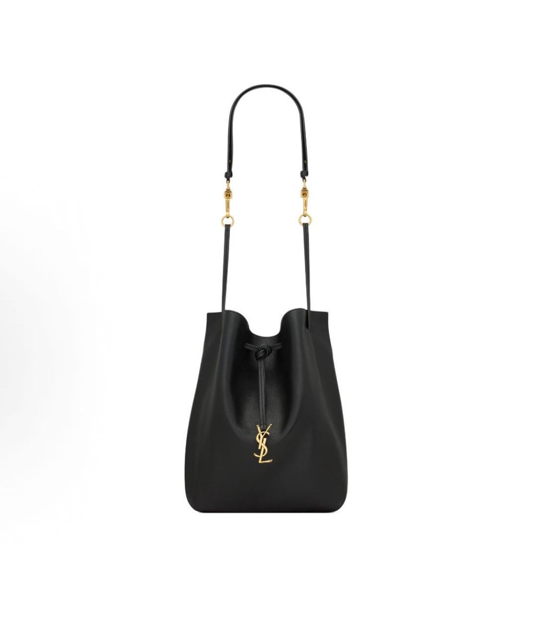 SAINT LAURENT Черная кожаная сумка через плечо, фото 5