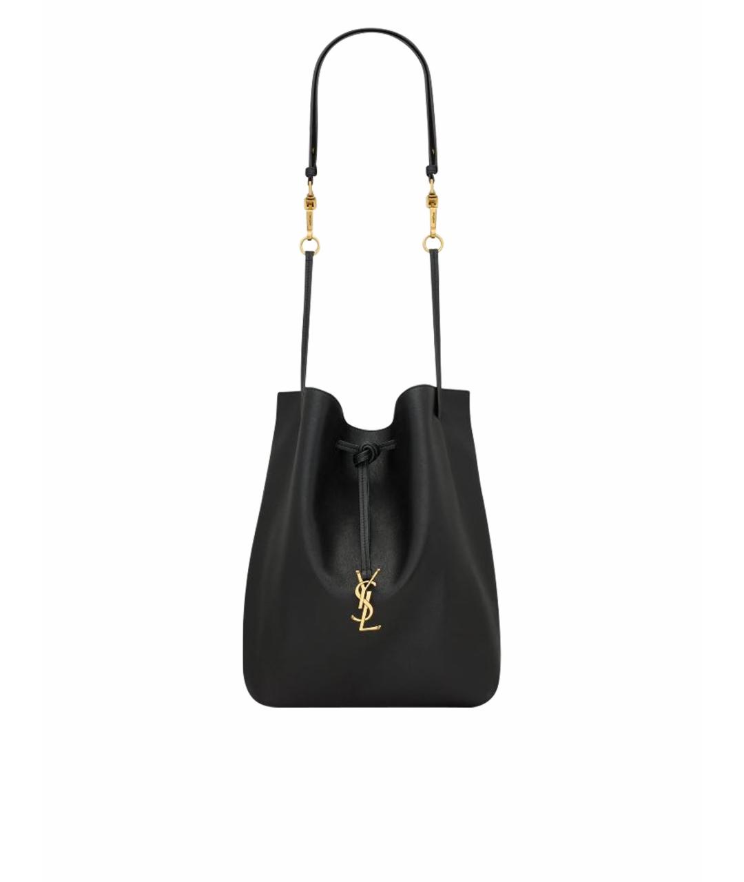 SAINT LAURENT Черная кожаная сумка через плечо, фото 1