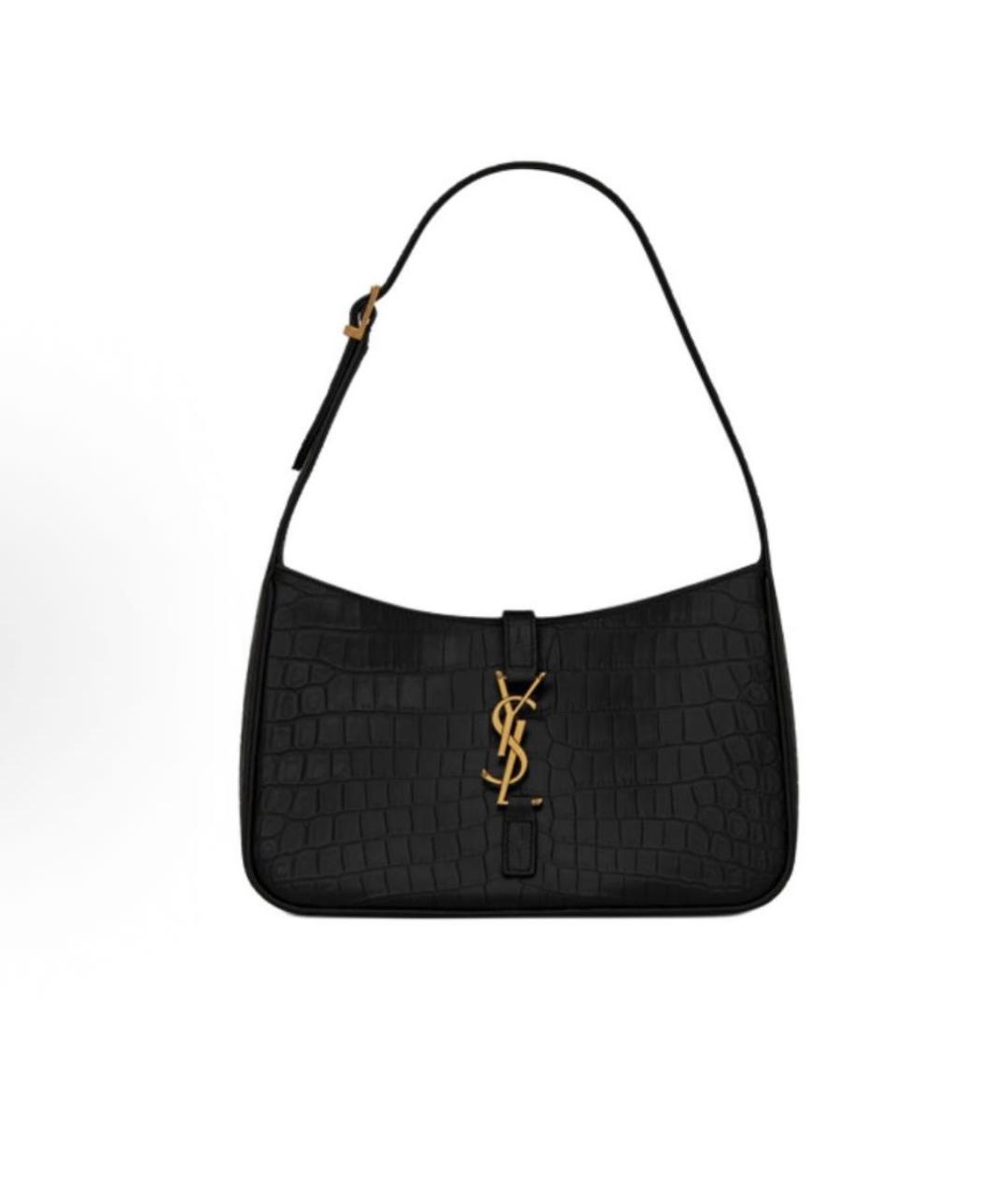 SAINT LAURENT Черная кожаная сумка через плечо, фото 5