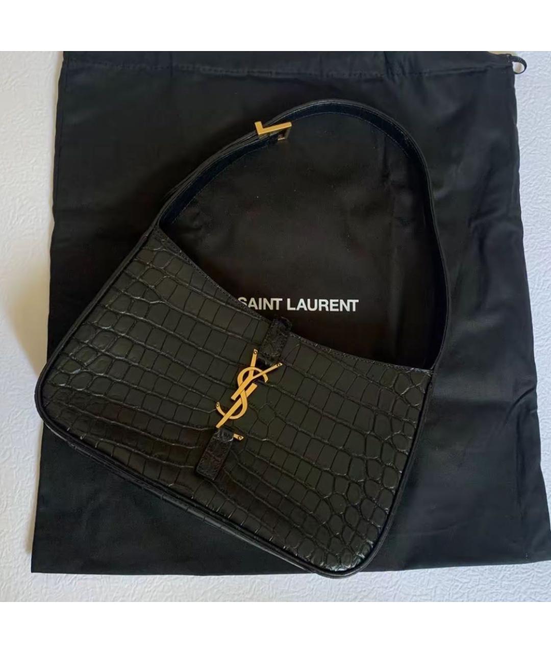 SAINT LAURENT Черная кожаная сумка через плечо, фото 3