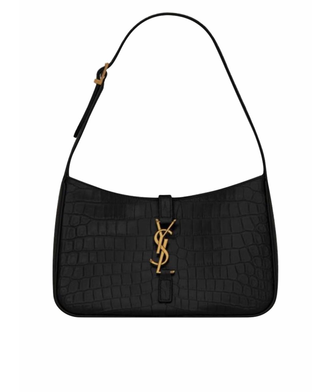 SAINT LAURENT Черная кожаная сумка через плечо, фото 1