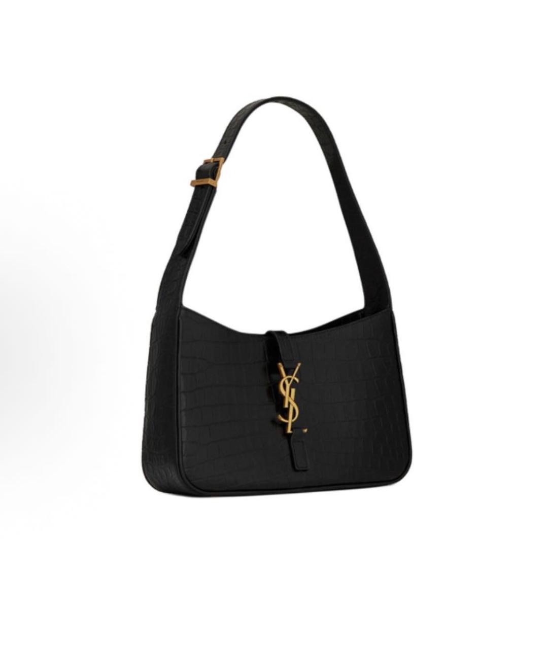 SAINT LAURENT Черная кожаная сумка через плечо, фото 2