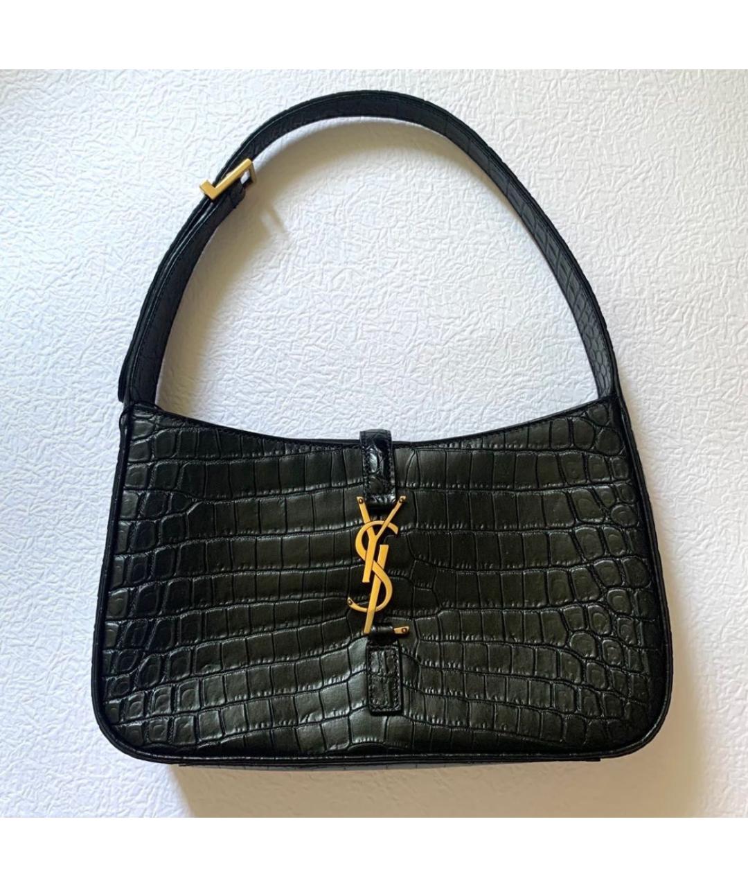 SAINT LAURENT Черная кожаная сумка через плечо, фото 4