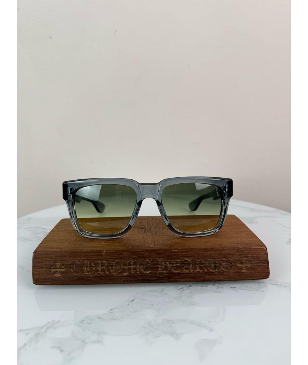 CHROME HEARTS Серые пластиковые солнцезащитные очки, фото 3