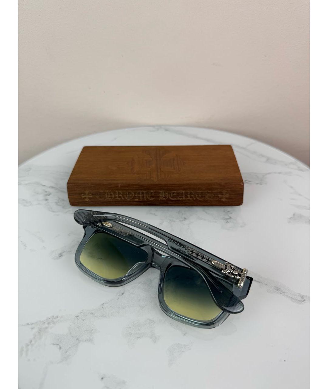 CHROME HEARTS Серые пластиковые солнцезащитные очки, фото 6