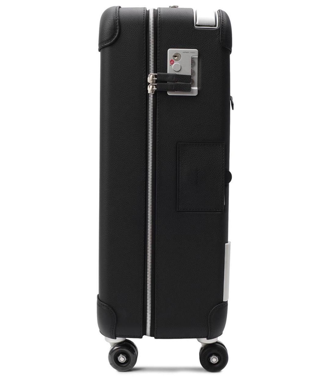 HERMES Черный кожаный чемодан, фото 7