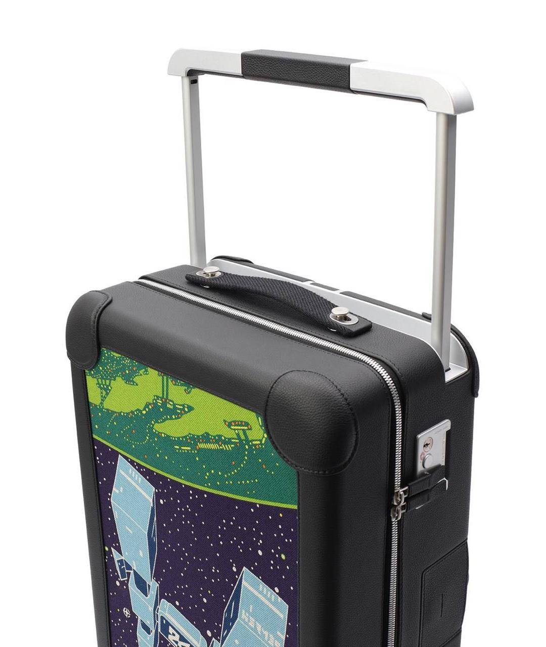 HERMES Черный кожаный чемодан, фото 5