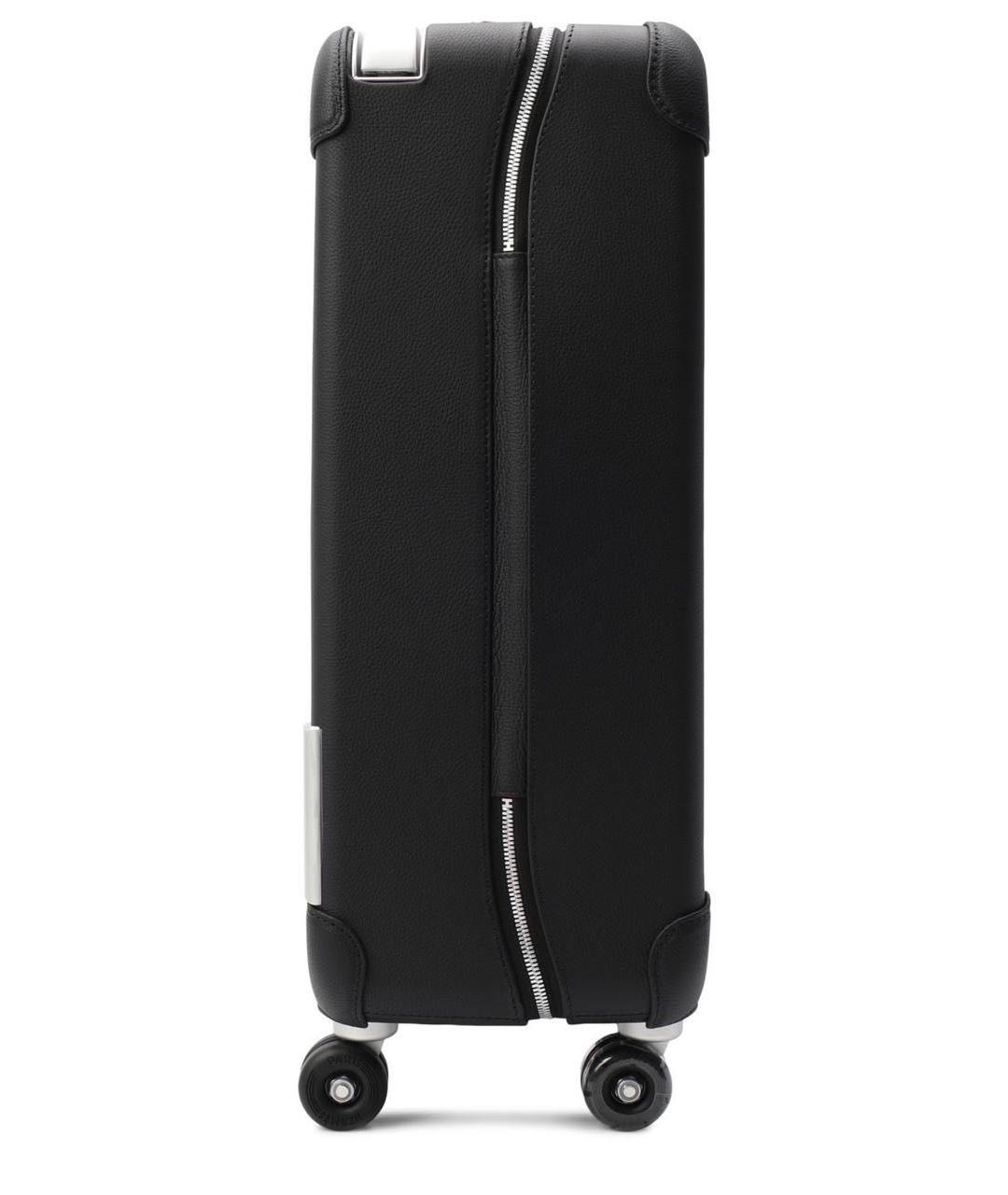 HERMES Черный кожаный чемодан, фото 8