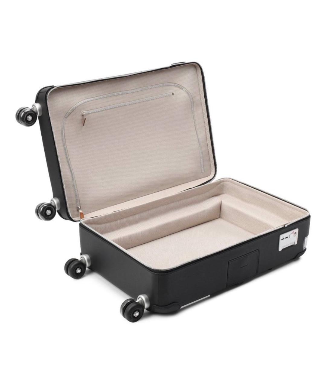 HERMES Черный кожаный чемодан, фото 4