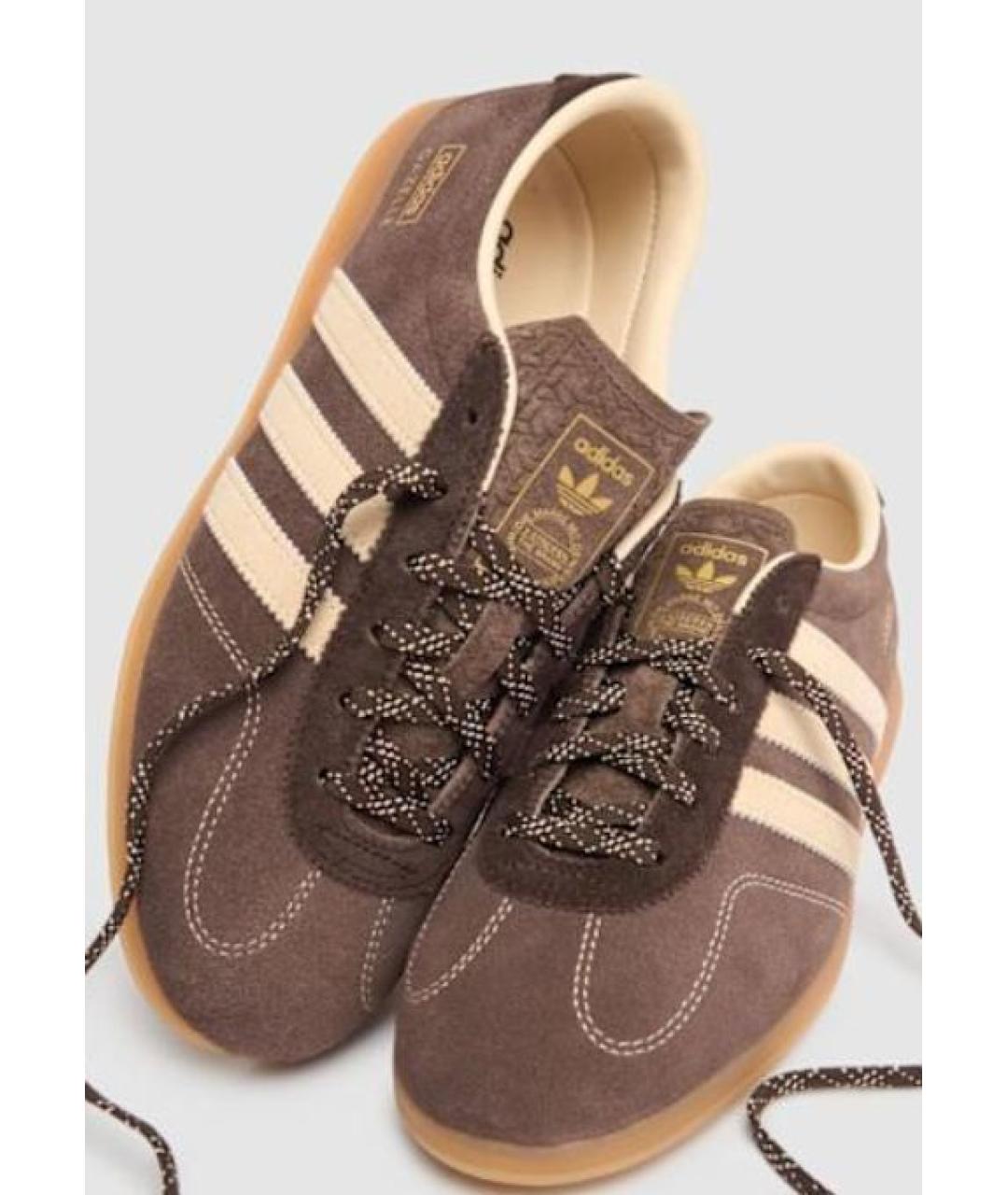 ADIDAS Коричневые замшевые кроссовки, фото 2