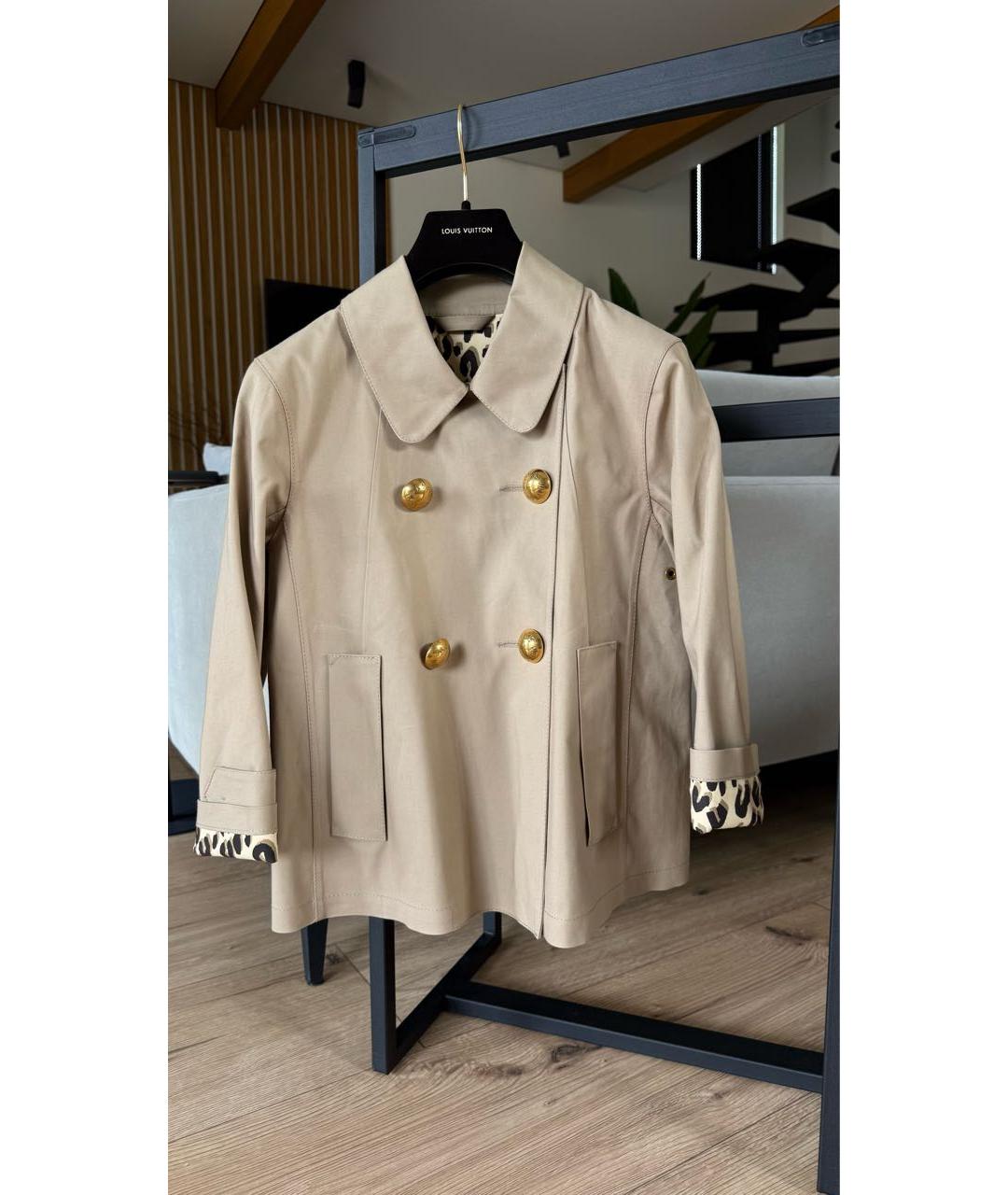 LOUIS VUITTON Бежевый полиамидовый тренч/плащ, фото 2