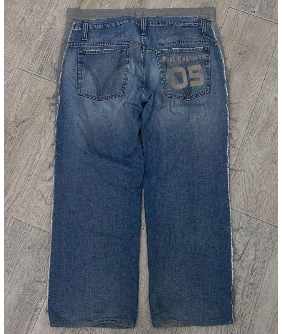 DOLCE&GABBANA Синие хлопковые прямые джинсы, фото 2