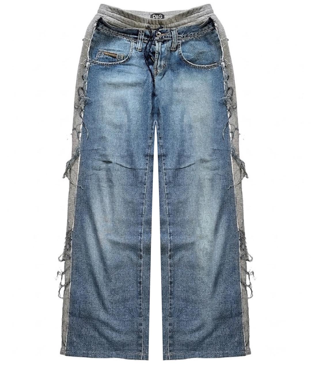 DOLCE&GABBANA Синие хлопковые прямые джинсы, фото 1