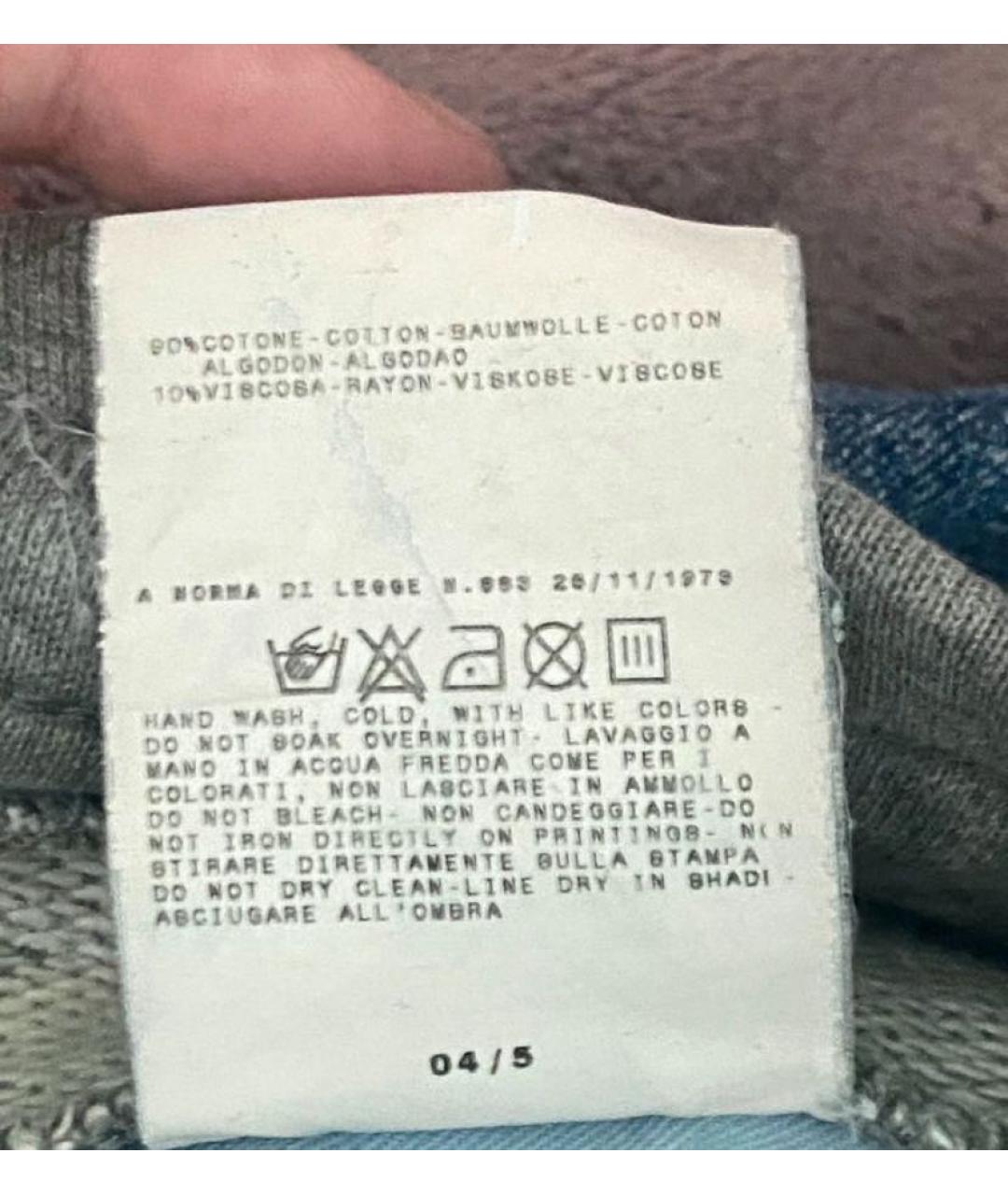 DOLCE&GABBANA Синие хлопковые прямые джинсы, фото 8