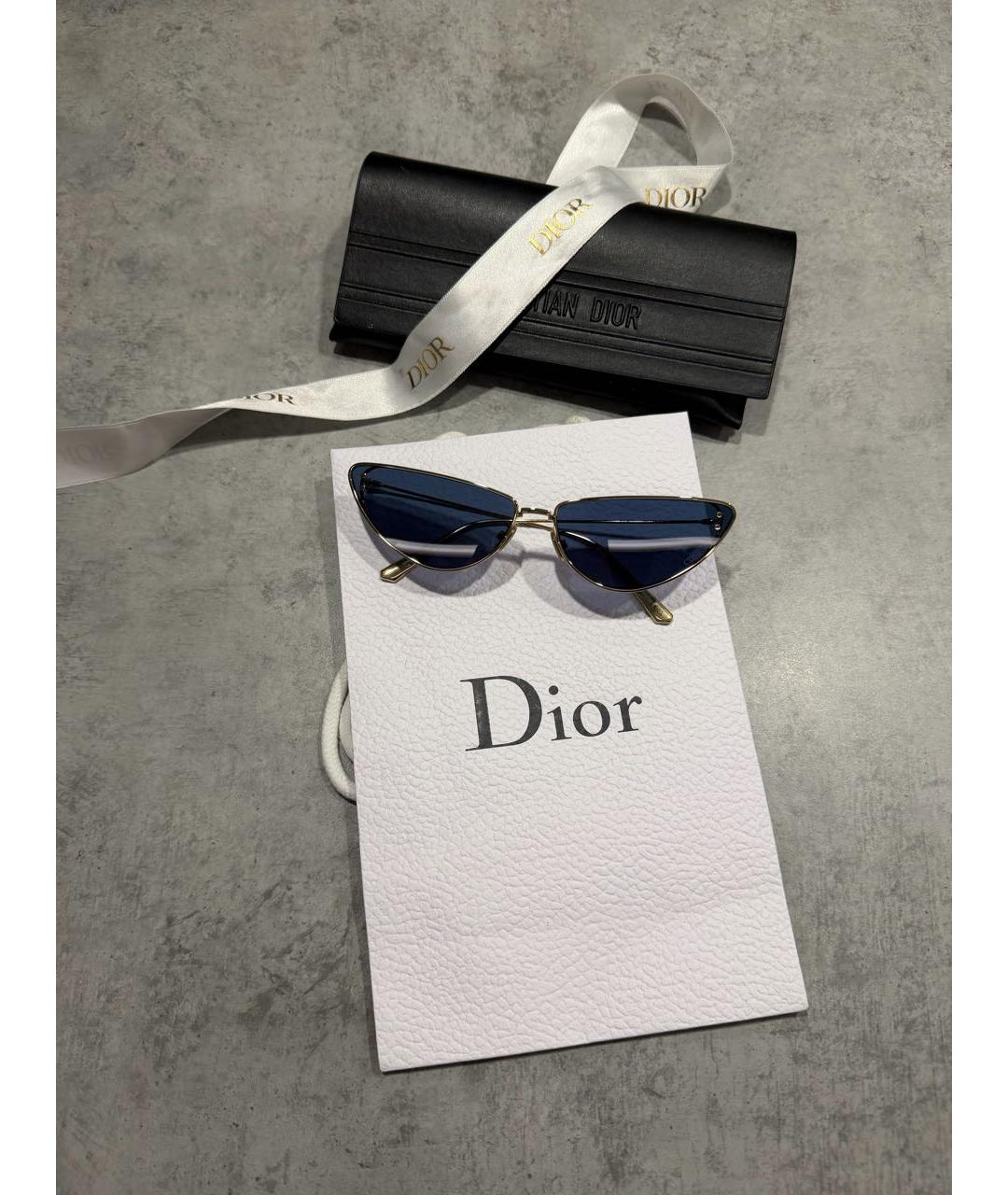 CHRISTIAN DIOR Синие металлические солнцезащитные очки, фото 4