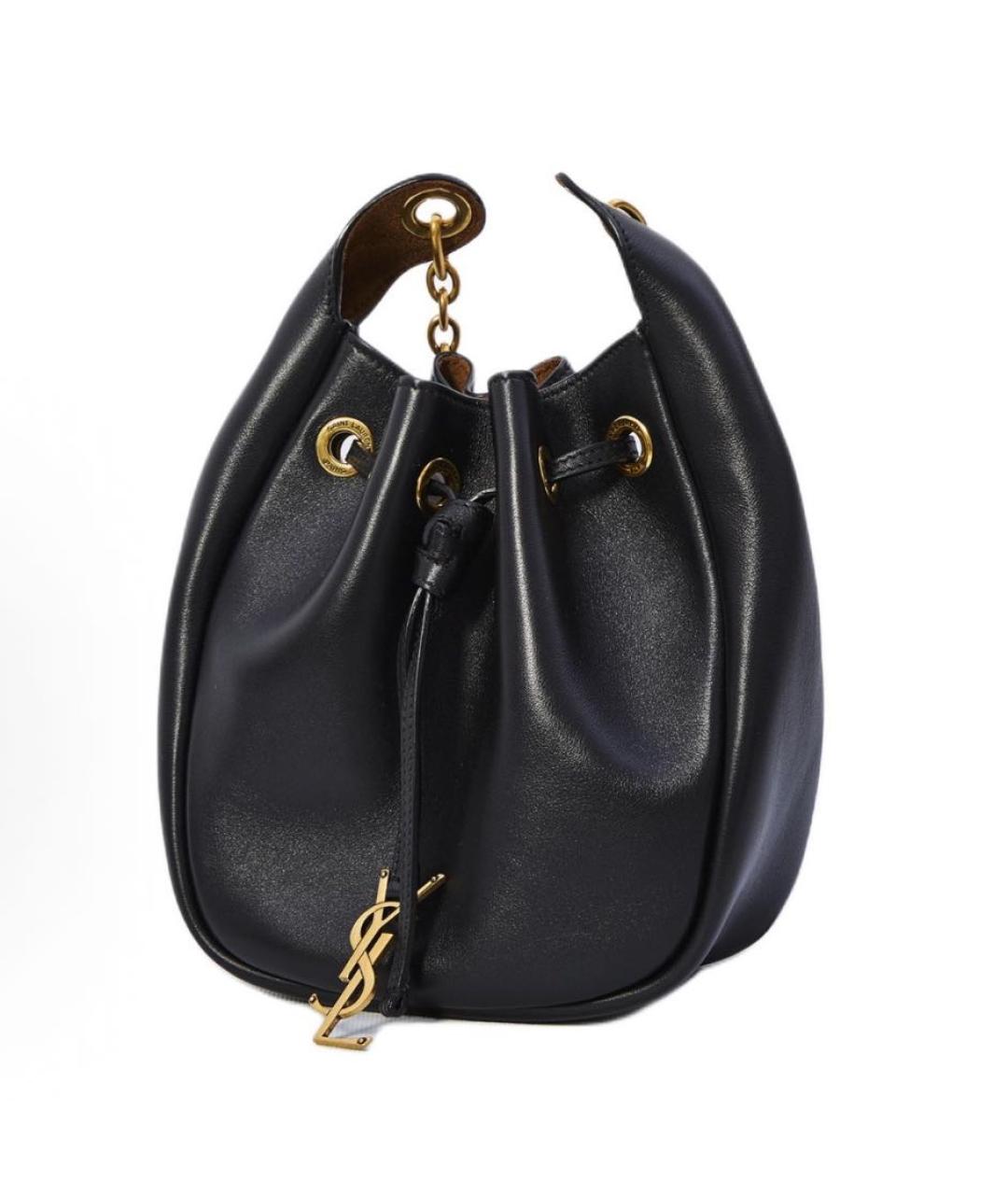 SAINT LAURENT Черная кожаная сумка тоут, фото 2