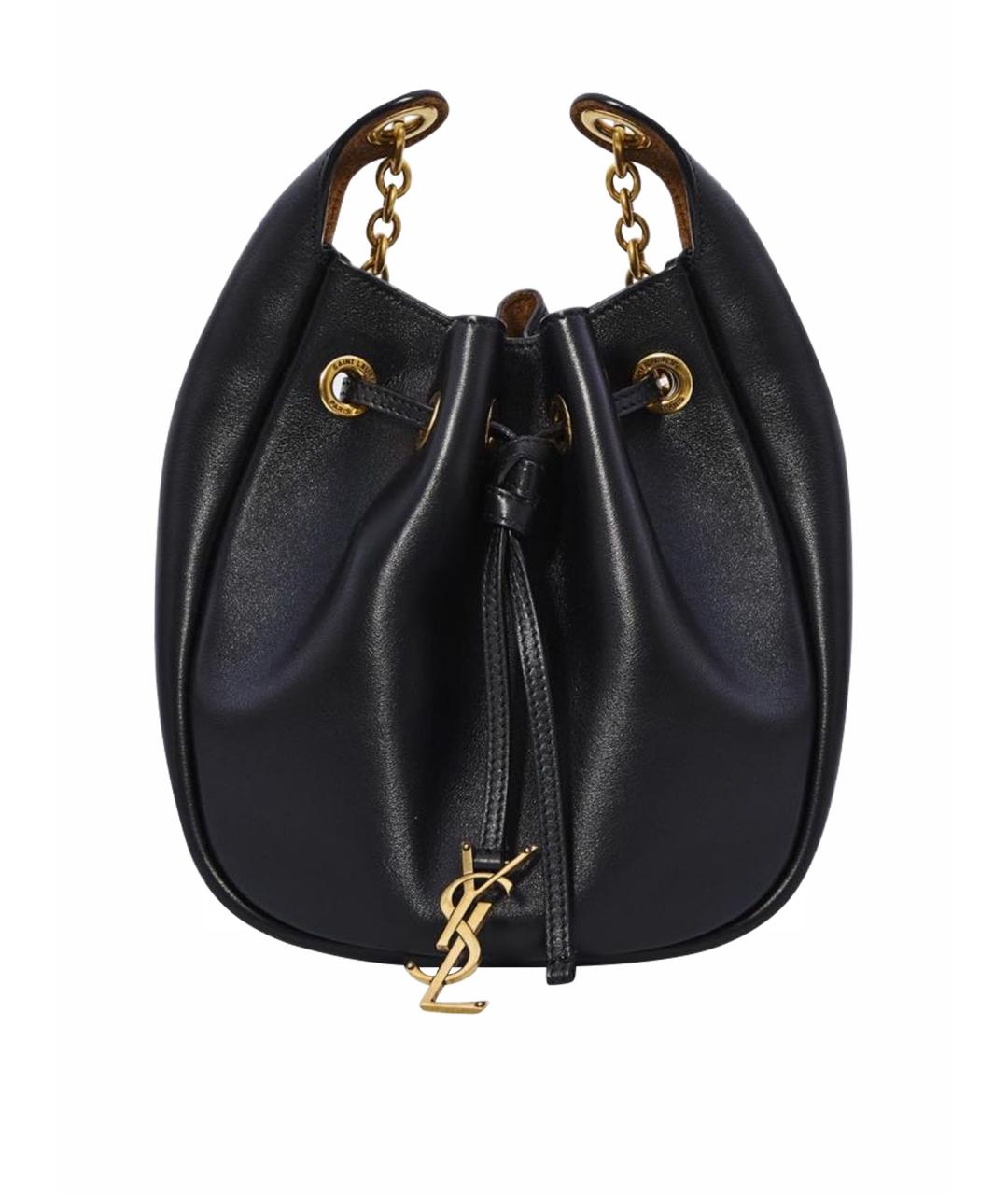 SAINT LAURENT Черная кожаная сумка тоут, фото 1