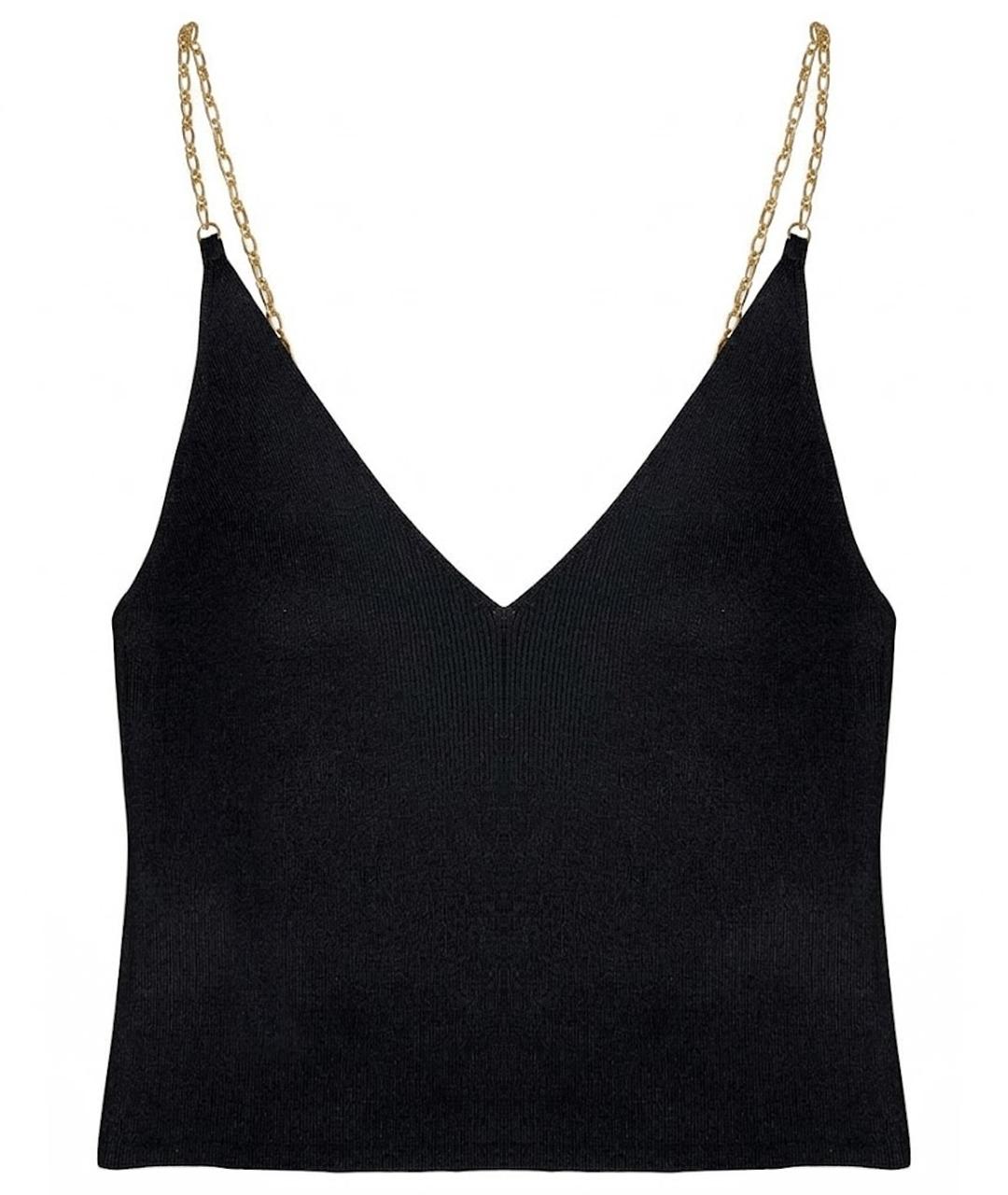 NANUSHKA Черная вискозная майка, фото 1