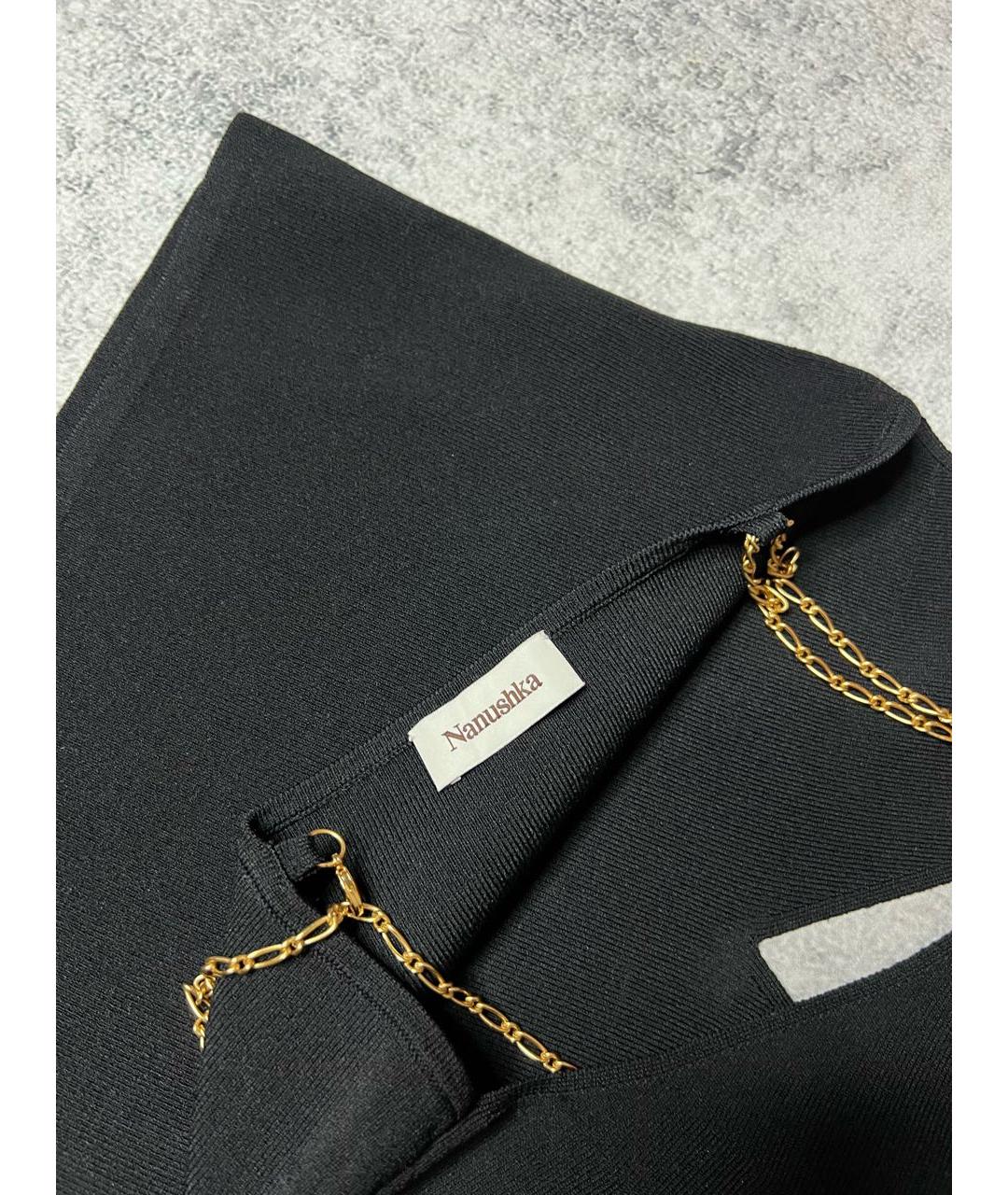 NANUSHKA Черная вискозная майка, фото 7