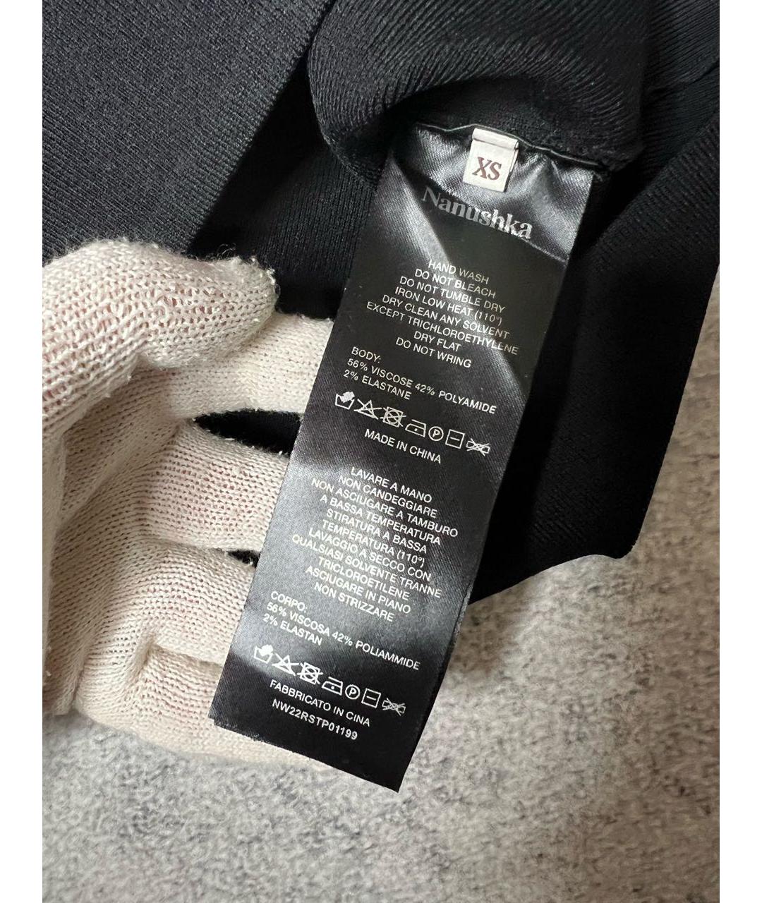 NANUSHKA Черная вискозная майка, фото 8