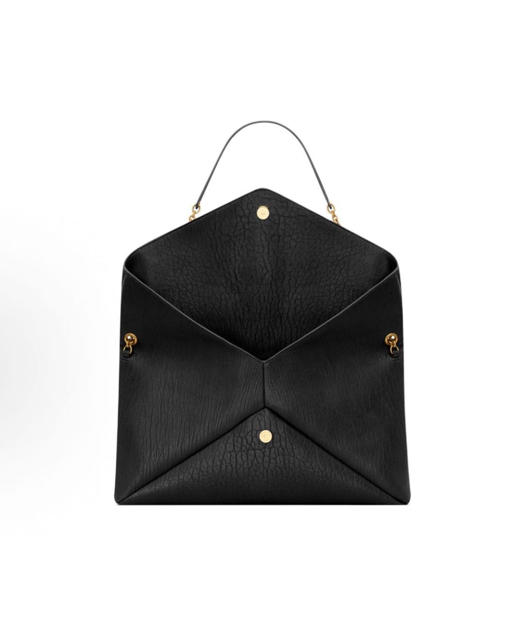 SAINT LAURENT Черная кожаная сумка с короткими ручками, фото 4